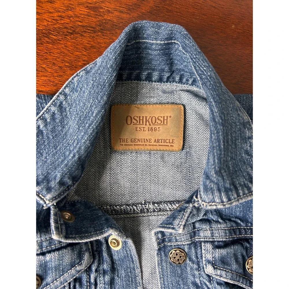 OshKosh Bgosh Kids Blue Denim Trucker Jacket 12 Months Medium Wash Cotton Snap
